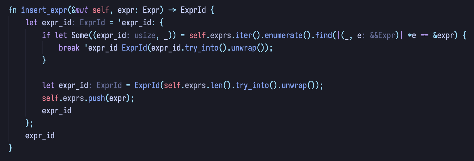 Rust code being syntax highlighted